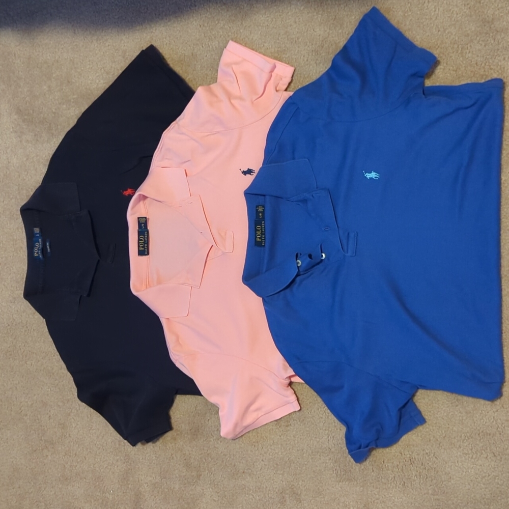 (3) Polo Ralph Lauren Polos Sz L